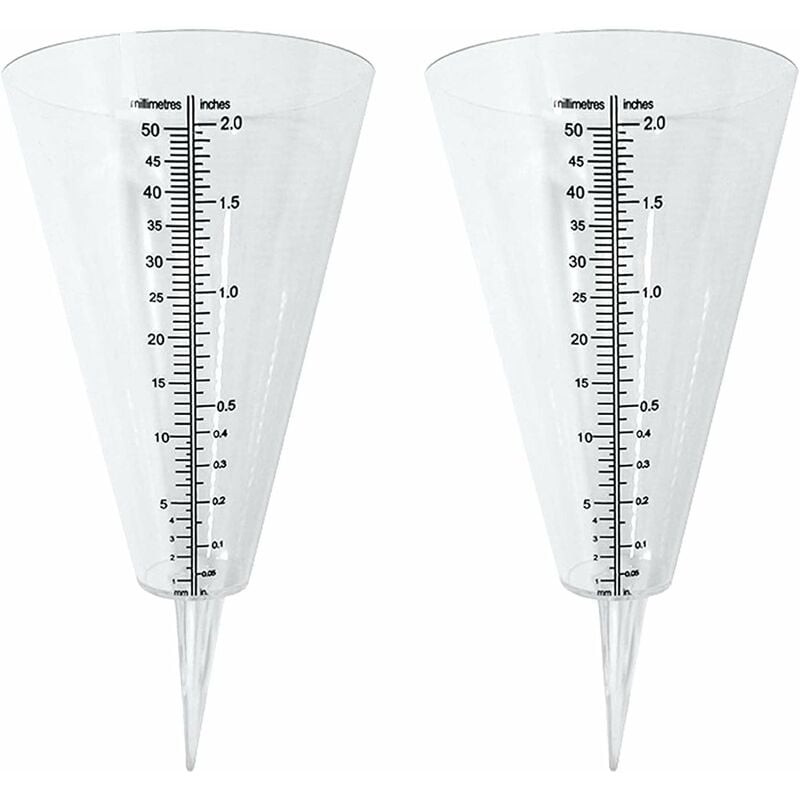 Memkey - Pluviomètre, pluviometre Exterieur, 2 pluviomètres à cône Transparent avec Double échelle pour la Surveillance des précipitations dans Les