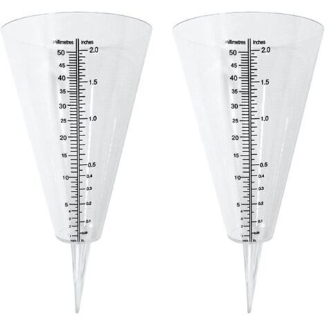 Pluviomètre, pluviometre Exterieur, 2 pluviomètres à cône Transparent avec Double échelle pour la Surveillance des précipitations dans Les Jardins, à lextérieur et sur Les balcons