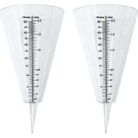 Pluviomètre, pluviometre Exterieur, 2 pluviomètres à cône Transparent avec Double échelle pour la Surveillance des précipitations dans Les Jardins, à lextérieur et sur Les balcons