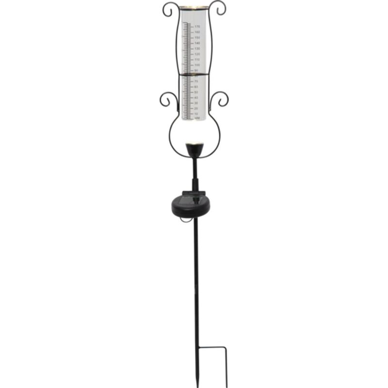 Pluviomètre solaire Star Trading Pluvio, led, noir, extérieur, verre, blanc chaud, capteur crépusculaire, 65 cm Pluviomètre solaire Star Trading Pluvio, led, noir, extérieur, verre, blanc chaud, capteur crépusculaire, 65 cm