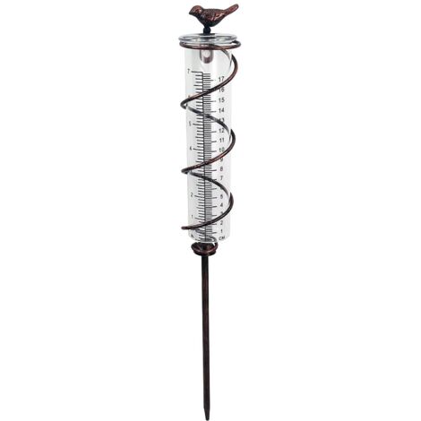 Pluviomètres en Verre avec Piquet en Métal, Pluviomètre Résistant au Gel, Pluviomètre Extérieur en Verre, Pluviomètre de Jardin pour La Décoration de Paysage de Pelouse en Plein Air