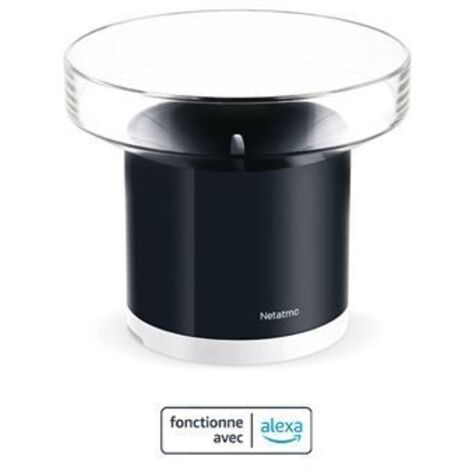 Pluviómetro conectado Netatmo negro para jardín