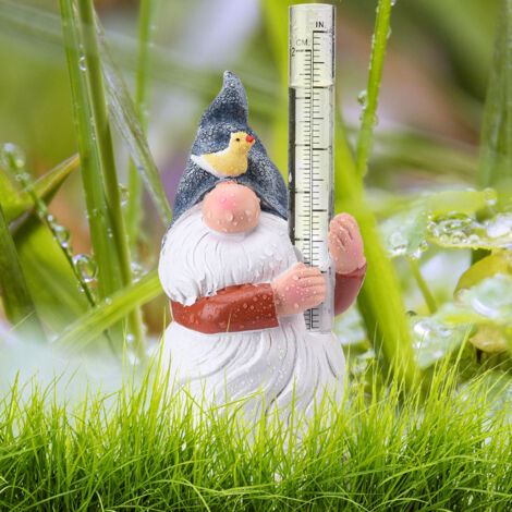 Pluviómetro en miniatura de resina con manguera de plástico: pluviómetro para jardín y terraza.