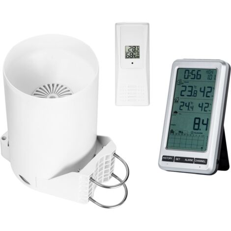 Pluviómetro inalámbrico, tabla de control de temperatura y humedad de la lluvia en el hogar