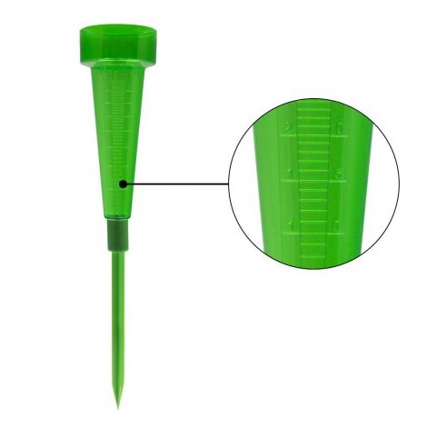 Juego de 2 pluvi/ómetros con soporte Cristal de pl/ástico color verde.