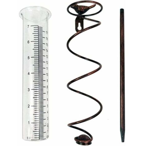 Pluviómetros con registro de precipitaciones, de gran capacidad, de metal y vidrio, con espiral, exquisita figura de pájaro pequeño para decoración de jardín al aire libre.