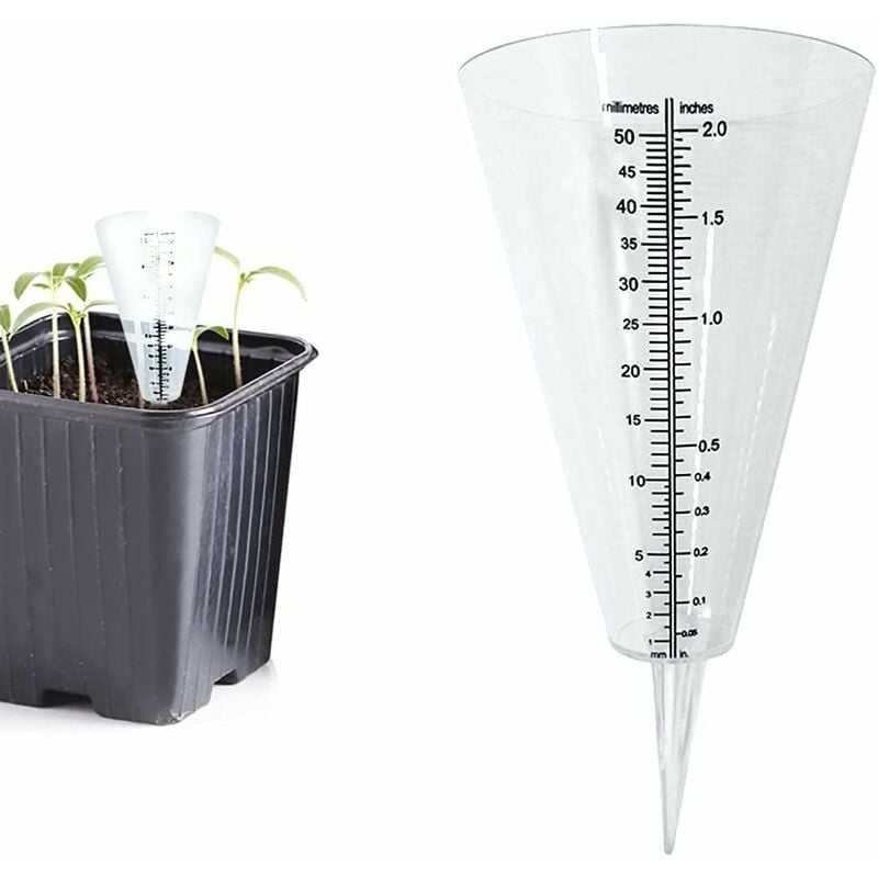 Dksfjkl - Rain Gauge, Outdoor Rain Gauge, 2 Clear Cone Rain Gauge with Double Scale for Rainfall Monitoring in Gardens, Outdoors and Balconies