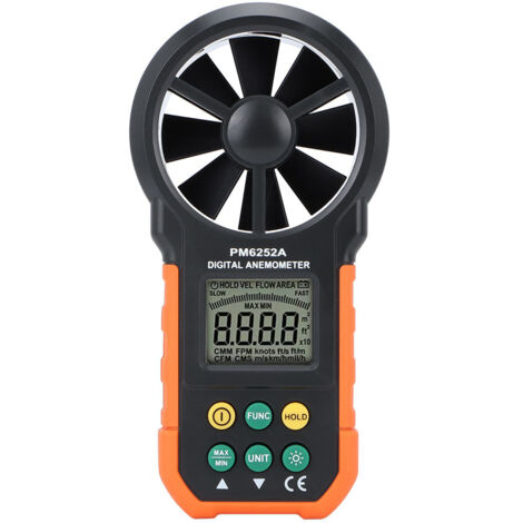 PM6252A Tragbares digitales Anemometer – Misst Windgeschwindigkeit und Luftstrom