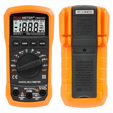 PM8233A PM8233B PM8233D PM8233D+/E Multímetro digital Amperímetro CC/CA Voltímetro CC Probador de resistencia Prueba de continuidad Diodo Datos de bolsillo de mano 2000 cuentas (PM8233E)