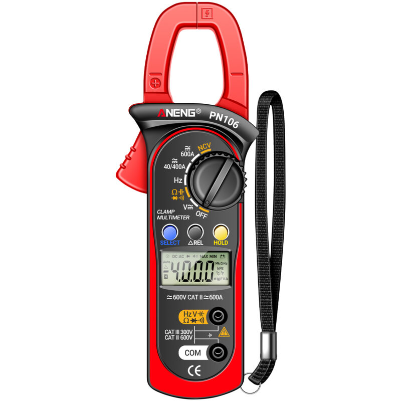 Lifcausal - Pince ampèremétrique numérique PN106 4000 points Multimètre à plage automatique avec tension ncv Induction Multimètre portable portable