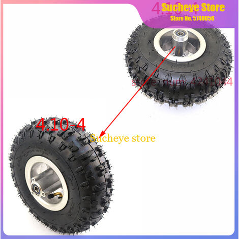 Pneu à Tube 410/350 – 4 avec moyeu de roue en alliage de 4 pouces, pour Mini 49cc, Dirt Bike, Scooter, ATV, Buggy, 10 pouces, 4.10-4