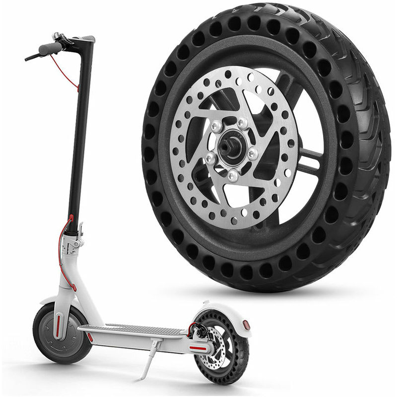 Echoo - Pneu arrière de scooter électrique avec jeu de freins à disque de moyeu de roue Remplacement de roue de scooter électrique solide de 8,5