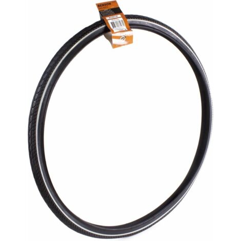 Pneu extérieur Benson Retro - ligne blanche - réflexion - 28 x 1 1/2 - noir