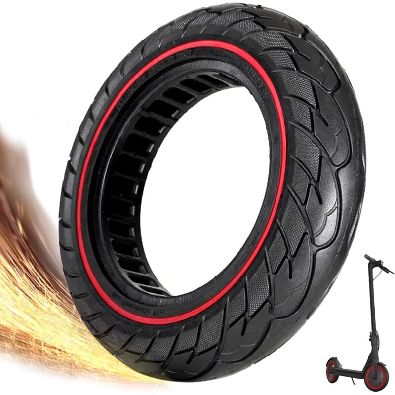 Pneu Plein Trottinette 10 Pouces pour Xiaomi PRO, Pneu pour Trottinette 10x2.125, Roue Pleine Scooter, Pneu Tubeless Trottinette, Pneu Increvable