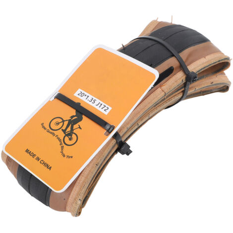 Pneu pliable vélo 20x1.35 pouces en caoutchouc résistant, idéal pour vélos de route et vélos pliants.