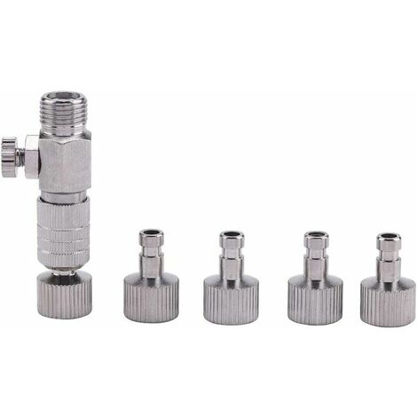 Pneumatic Airbrush Accessory Airbrush Disconnect Metal Fitting, 4pcs 1/8" Male-Female Fittings for Connecting Airbrush Air Compressor
