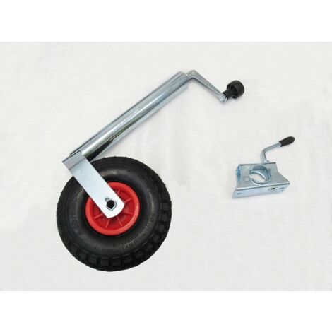 Pneumatic Caravan Jockey Wheel 48MM with Clamp (Heavy Duty Trailer Wheel Guide)