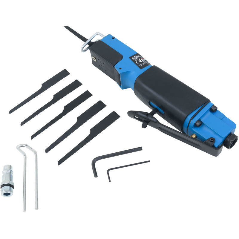Reciprocating Saw Compressed Air Body Metal Pneumatic Saw Tools Including Blades 1/4 Adjustable Stop Bracket