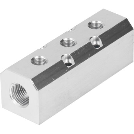 Pneumatikverteilerblock aus Aluminium, 40 x 40 mm, G1/2-Einlass, G1/4-Auslässe, hohe Leistung