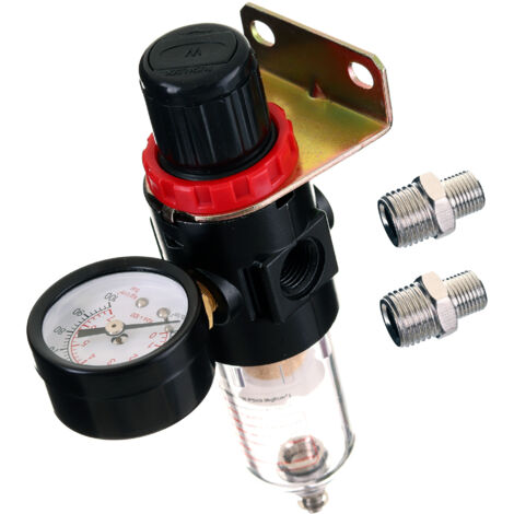 PNEUMATISCHER LUFTENTFEUCHTERFILTER MIT REDUZIERER UND MANOMETER 1/4