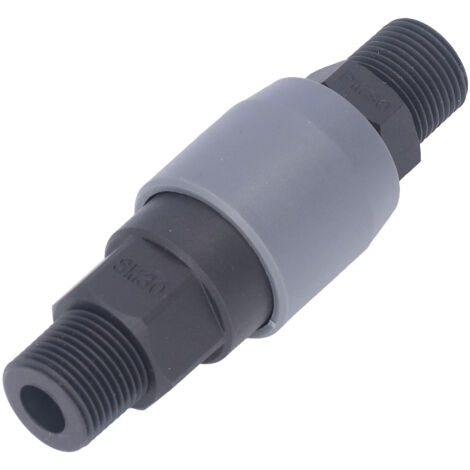 Pneumatischer Schnellanschluss, Typ C, aus Kunststoff und Stahl mit automatischem Verriegelungsmechanismus für PU-Schlauch (SM30+PM30 3/8 Zoll)