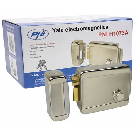 PNI Yala Electromagnetic H1073A Hail Steel Fail Secure No, Nichel Satinato