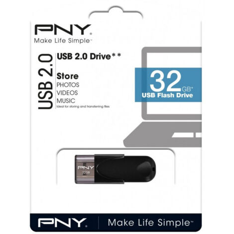 PNY Attaché 4 2.0 32GB lecteur USB flash 32 Go USB Type-A Noir