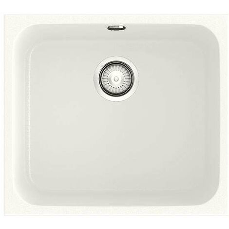 POALGI Fregadero de cocina 1 seno 50x40cm bajo encimera blanco RocStone Modelo Gandia