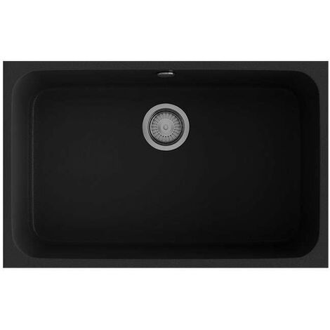 POALGI Fregadero de cocina 1 seno 70x40cm bajo encimera negro RocStone Modelo Gandia
