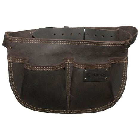Poche à clous arrondie cuir avec ceinture 2 compartiments - DIMOS 205736
