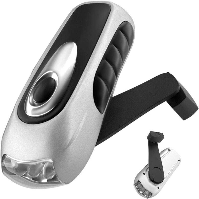 Poche à manivelle, Poche Auto-chargeante pour Le Camping, Torche portative imperméable à l'eau 3 lumières LED pour Le Sac à Dos extérieur