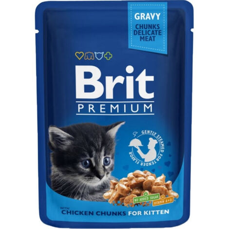 POCHE BRIT PREMIUM CHAT SACHETS DE POULET POUR LES CHATONS 100G BRIT, DES POCHETTES, DES CHATS 249909