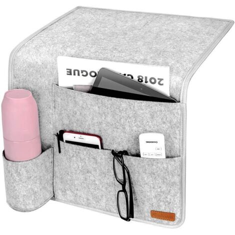Poche de chevet avec étagère suspendue, porte-bouteille et option de rangement antidérapante