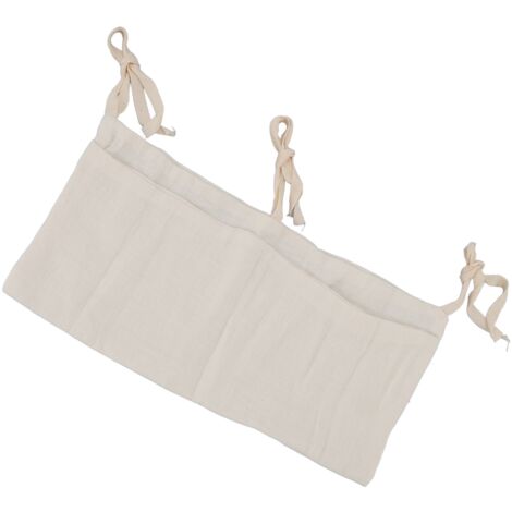 Poche de rangement lit bébé, 2 compartiments jouets, couleur beige, organisateur suspendu