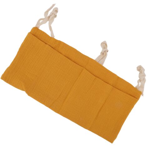 Poche de rangement lit bébé suspendue, 2 poches, sangle ajustable, rangement jouets et accessoires.
