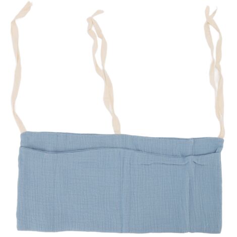 Poche de rangement suspendu pour lit bébé, 2 compartiments, sangle réglable, idéale pour jouets, bleu foncé