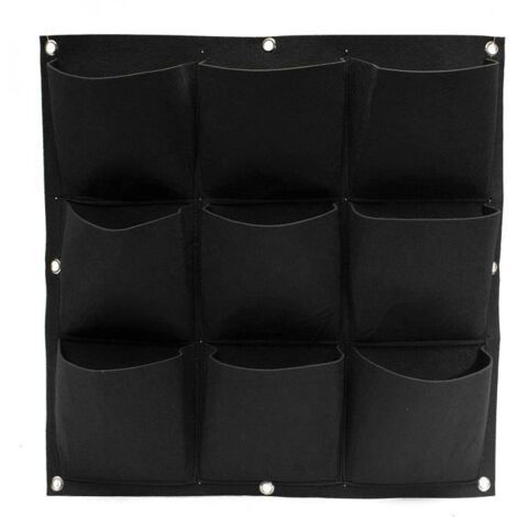 Poches planteurs suspendu vertical fleur jardiniere croître sac pot à herbes jardin Noir