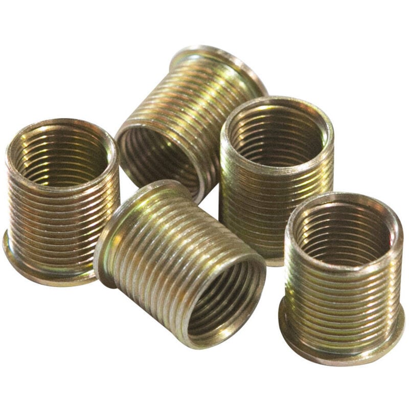 Pochette 5 inserts filetés M14 x1.25 x L.17.5mm (laiton) pour coffret réparation bougies allumage - sa 9267 Clas Equipements