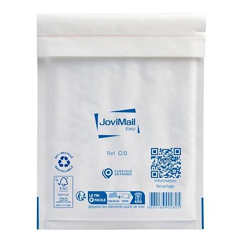 Pochette à bulles d'air kraft blanc 150 x 210 mm - Carton de 100