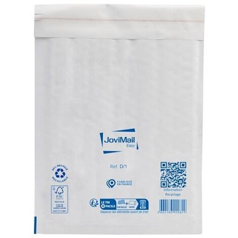 Pochette à bulles d'air kraft blanc 180 x 260 mm - Carton de 100