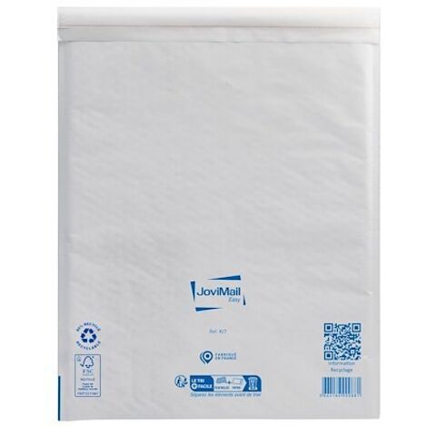 Pochette à bulles d'air kraft blanc 350 x 470 mm 80 g - Carton de 50