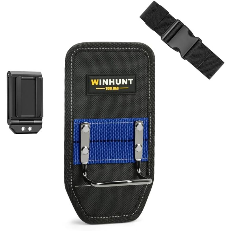 Pochette à outils bleue, boucle pour marteau – Support de marteau durable avec ceinture, boucle en acier robuste / anneau en métal, boucle à clip