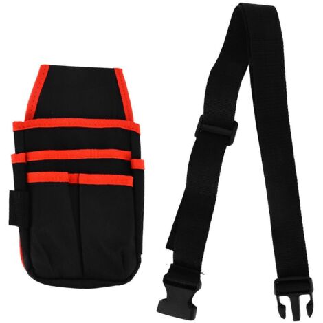 Pochette à outils, petite pochette pour outils d'électricien, avec ceinture et bordure rouge.