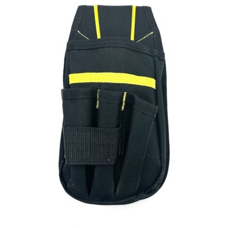 Pochette à Outils pour électricien avec Clip de Ceinture, 5 Poches, Petite Pochette de Travail Durable avec Ceinture réglable pour techniciens électriciens – Noir