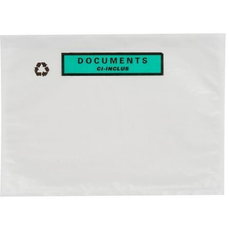 Pochette adhésive porte-document  'documents ci-inclus' 228 x 165 mm - Boîte de 250 - Maxiburo