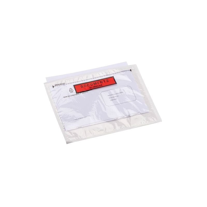 Pochette adhésive documents ci-inclus national rendorcée 320 x 250 mm - Boîte de 250