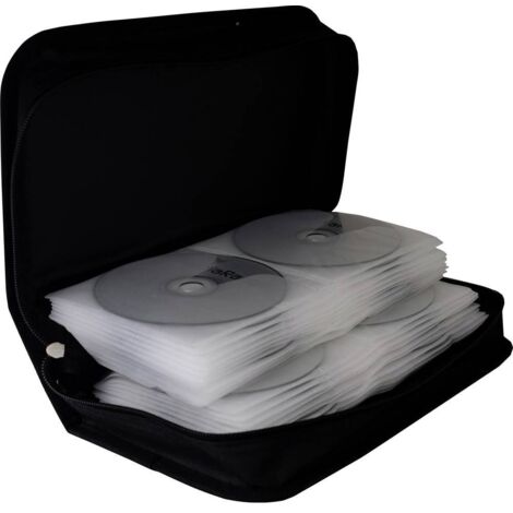 Pochette CD MediaRange BOX55 96 CDs/DVDs/disques Blu-ray Nylon® noir (l x H x P) 28.9 x 8.8 x 16.8 mm 1 pc(s)