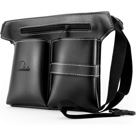 Pochette Coiffure Ceinture Professionnelle Multifonction Maquillage Outil Sac de Salon Holster Ciseaux de Cheveux Kit Sac Cisailles Brosses de Stockage (Noir)