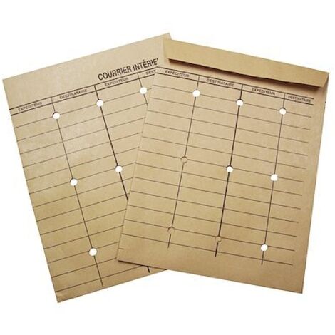 Pochette courrier intérieur La Couronne 260 x 330 mm 120 g kraft sans fenêtre - Boîte de 250