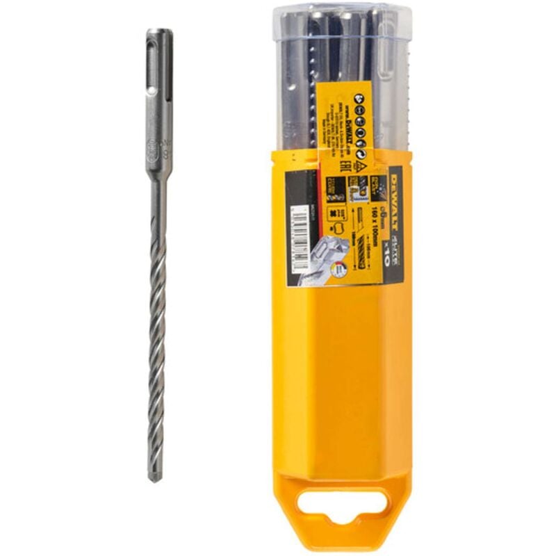 DeWALT Accessoires - Set 10 forets à maçonnerie SDS Plus, diamètre 6 mm DT8956